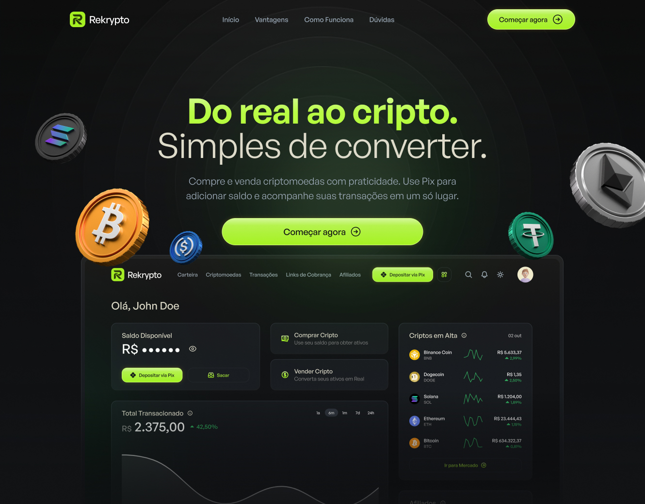 Miniatura da landing page da plataforma Rekrypto